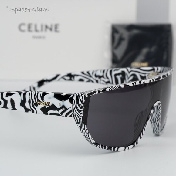 BRAND NEW Celine CL40195I 04A Zebra Smoke Grey Mask Unisex Sunglasses CL 40195I main image 5